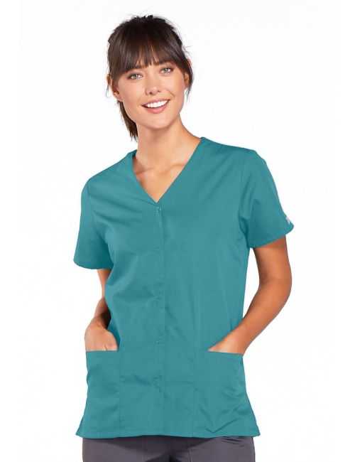 Blusa médica de mujer con botones de presión, Cherokee Workwear Originals (4770)