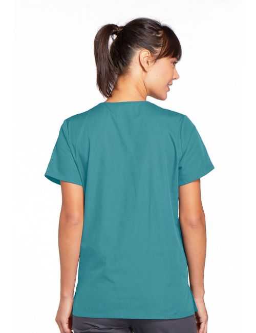 Blusa médica de mujer con botones de presión, Cherokee Workwear Originals (4770)