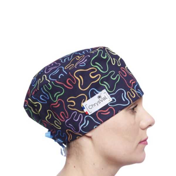 Medical Cap Navy Blue 100% coton Chrysval (211)