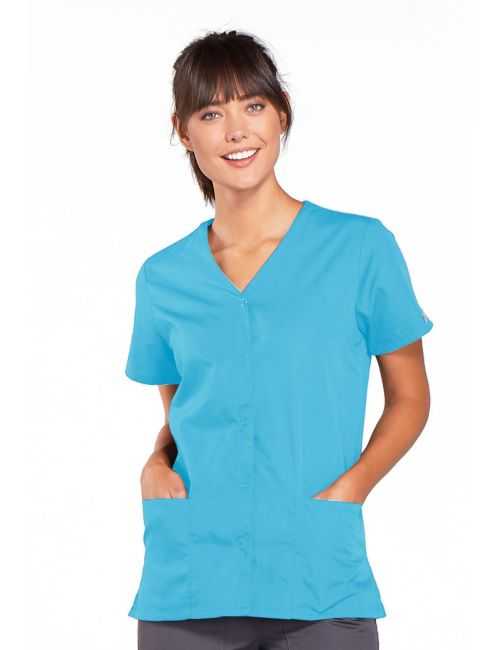 Blusa médica de mujer con botones de presión, Cherokee Workwear Originals (4770)