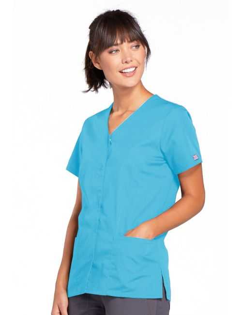 Blusa médica de mujer con botones de presión, Cherokee Workwear Originals (4770)