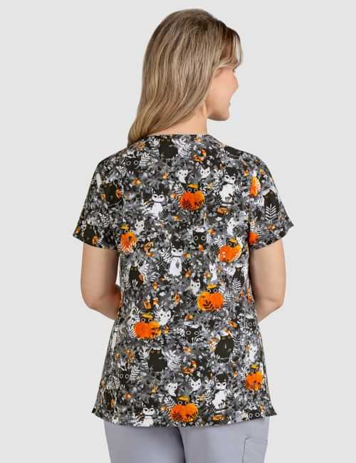 Blouse médicale originale Femme "Chats d'Halloween", (1122PRA-PYL)