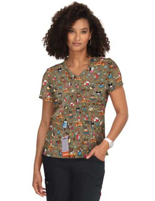 Blouse médicale originale Femme "Chien d'automne", (384PR-CPO)