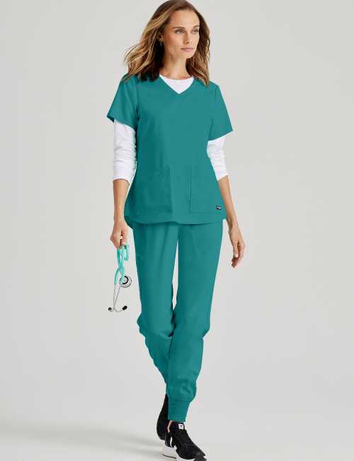 Blusa médica de mujer, "Grey's Anatomy Stretch" 2 bolsas (GRST011)