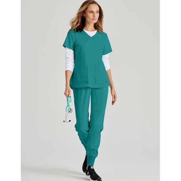 Women's medical blouse, "Grey's Anatomy Stretch" 2 pockets (GRST011)