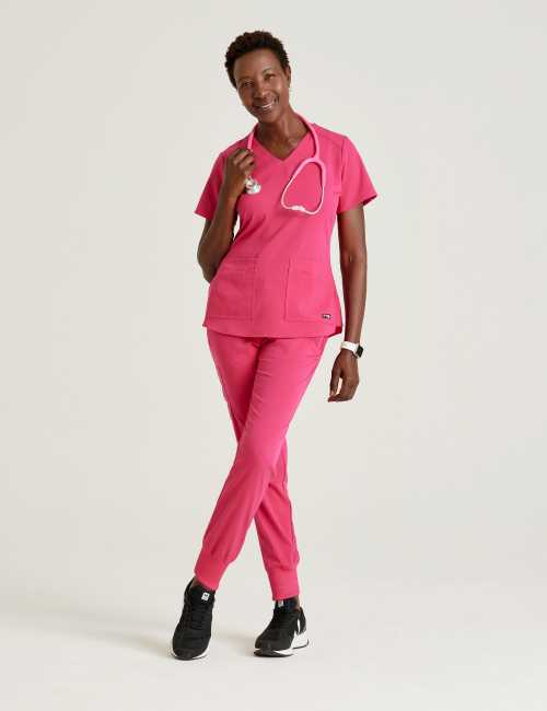 Women's medical blouse, "Grey's Anatomy Stretch" 2 pockets (GRST011)