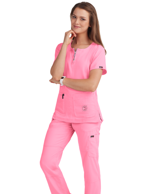 Blouse médicale Femme Koi "Serenity", collection Koi Lite (317-) rose entiere