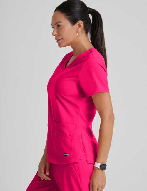 Women's medical blouse, "Grey's Anatomy Stretch" 2 pockets (GRST011)