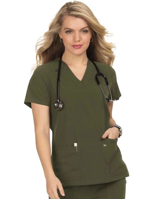 Blouse médicale Femme Koi "Hustle and Heart", 2 poches Koi Next Gen (1019)