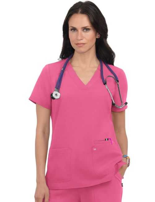 Blouse médicale Femme Koi "Hustle and Heart", 2 poches Koi Next Gen (1019)