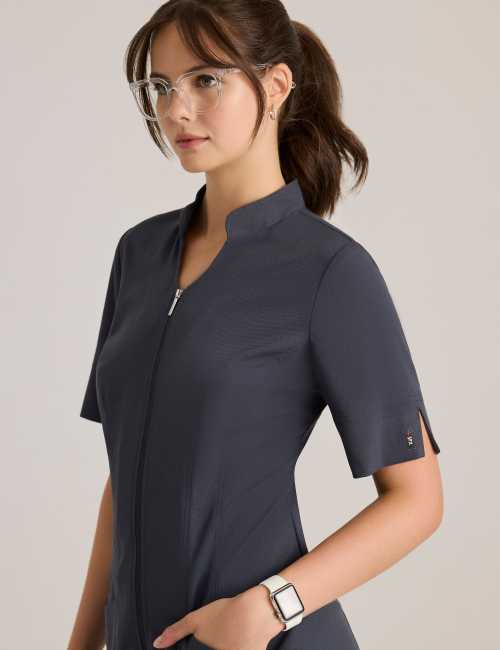 Blouse médicale à fermeture éclaire, femme, Grey's Anatomy "Stretch" 2 poches (GRST265)