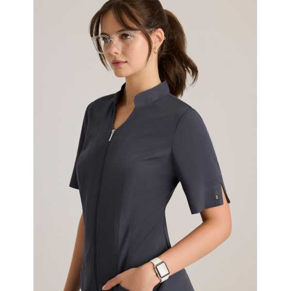 Blouse médicale à fermeture éclaire, femme, Grey's Anatomy "Stretch" 2 poches (GRST265)