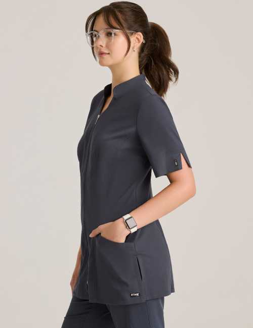 Blouse médicale à fermeture éclaire, femme, Grey's Anatomy "Stretch" 2 poches (GRST265)