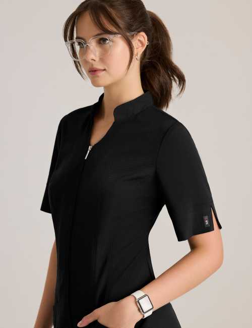 Blouse médicale à fermeture éclaire, femme, Grey's Anatomy "Stretch" 2 poches (GRST265)