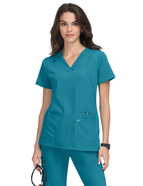 Blouse médicale Femme Koi "Hustle and Heart", 2 poches Koi Next Gen (1019)