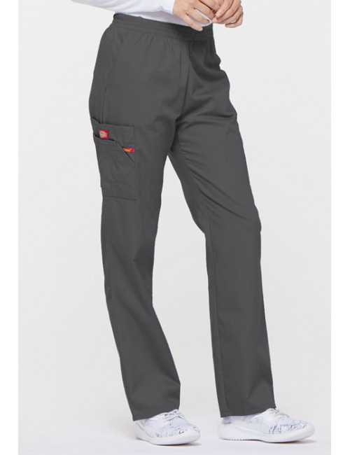 Pantalon médical Unisexe élastique, Dickies, Collection "EDS signature" (86106), couleur gris anthracite, vue droit