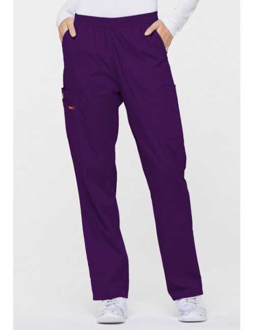 Pantalon médical Unisexe élastique, Dickies, Collection "EDS signature" (86106), couleur aubergine, vue face