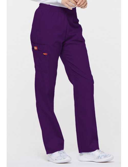 Pantalon médical Unisexe élastique, Dickies, Collection "EDS signature" (86106), couleur aubergine, vue droit