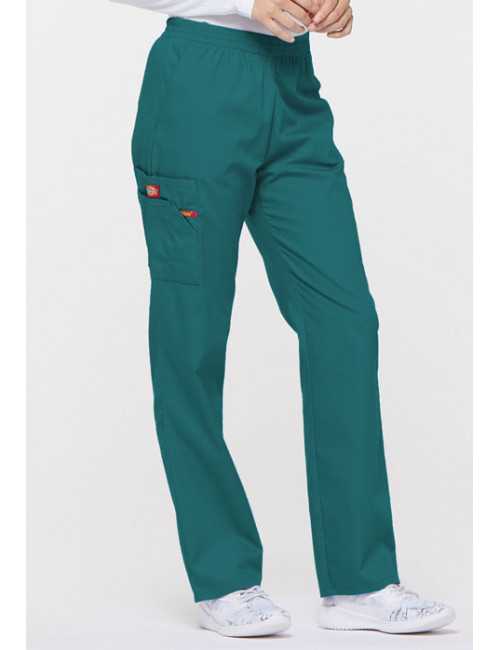 Pantalon médical Unisexe élastique, Dickies, Collection "EDS signature" (86106), couleur teal blue, vue droit