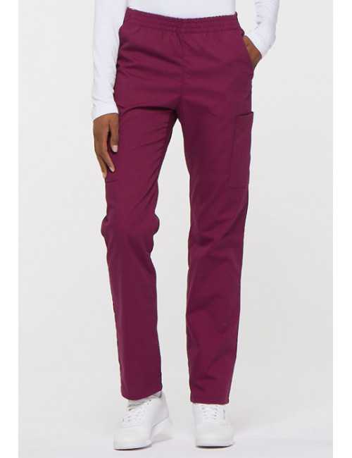 Pantalon médical Unisexe élastique, Dickies, Collection "EDS signature" (86106), couleur bordeaux, vue face