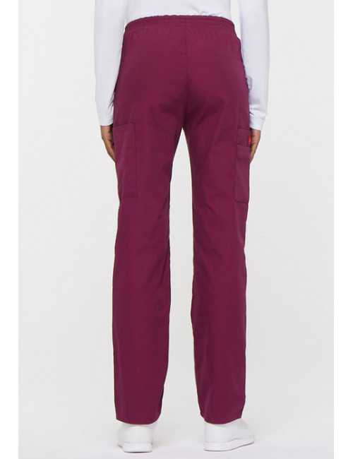 Pantalon médical Unisexe élastique, Dickies, Collection "EDS signature" (86106), couleur bordeaux, vue dos