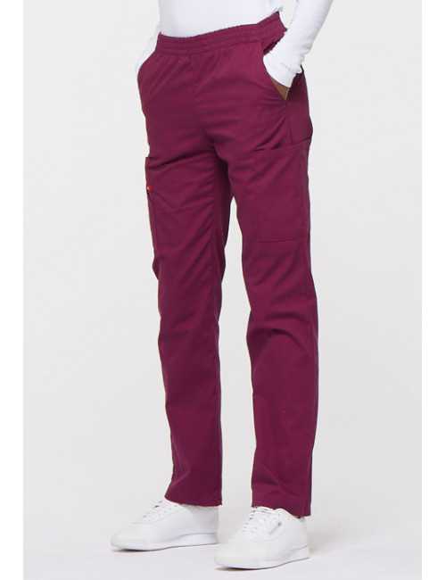 Pantalon médical Unisexe élastique, Dickies, Collection "EDS signature" (86106), couleur bordeaux, vue droit