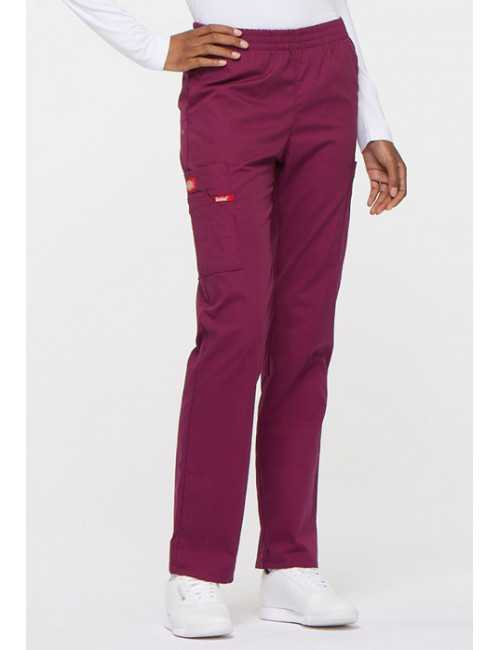 Pantalon médical Unisexe élastique, Dickies, Collection "EDS signature" (86106), couleur bordeaux, vue gauche