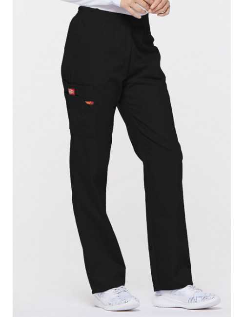 Pantalon médical Unisexe élastique, Dickies, Collection "EDS signature" (86106), couleur noir, vue gauche