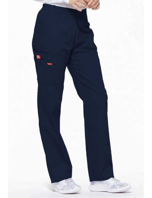 Pantalon médical Unisexe élastique, Dickies, Collection "EDS signature" (86106), couleur bleu marine, vue droit