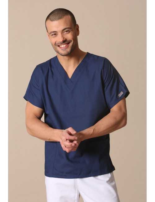 Blouse médicale Homme, 2 poches, Cherokee Workwear Originals (4700) bleu marine vue face modele