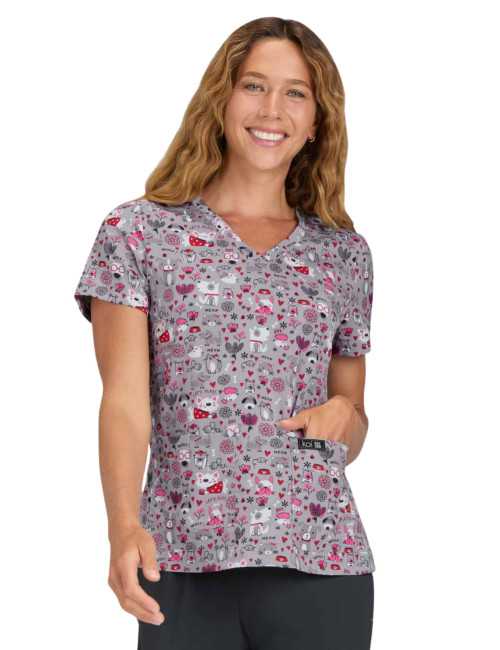 Blusa médica estampada para...