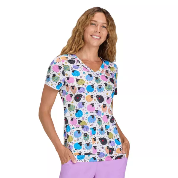 Blusa médica estampada para mujer "Rosalie" (1122PRA-TBS)